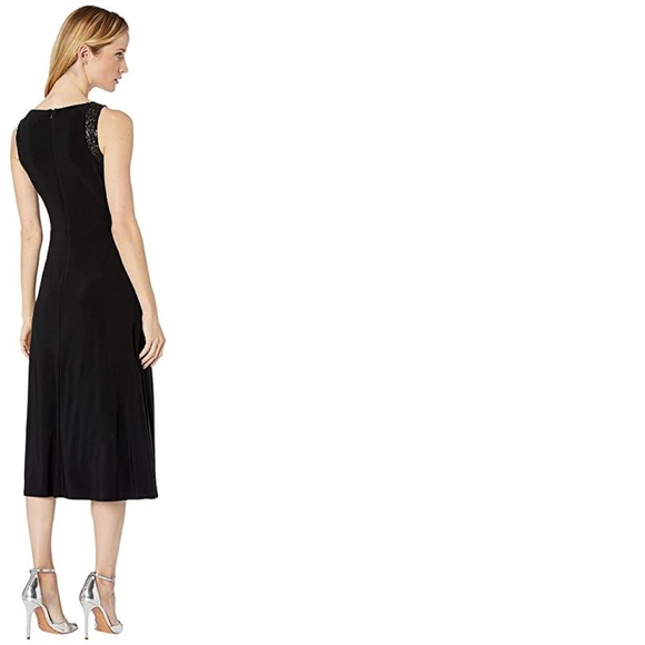 Ralph Lauren Women's Lace-Trim Jersey Dress (Black) Dress Black Size 2 - Picture 3 of 3